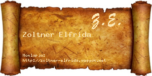 Zoltner Elfrida névjegykártya